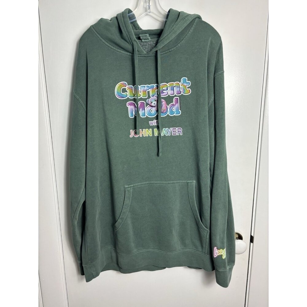 John Mayer Current Mood Hoodie Lisa Frank Men's 2XL Green Sweatshirt SUPER RARE